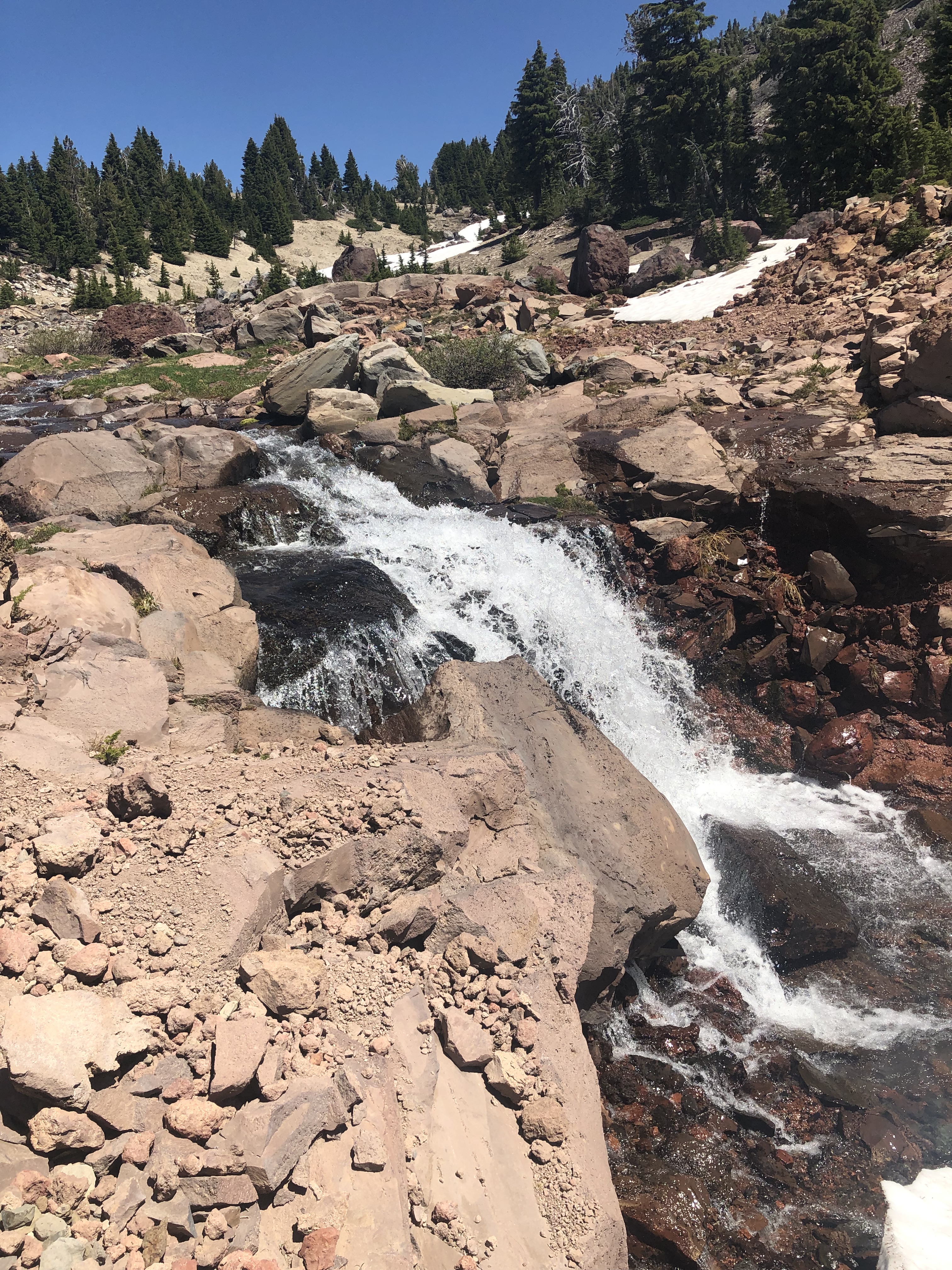 waterfall, broken top